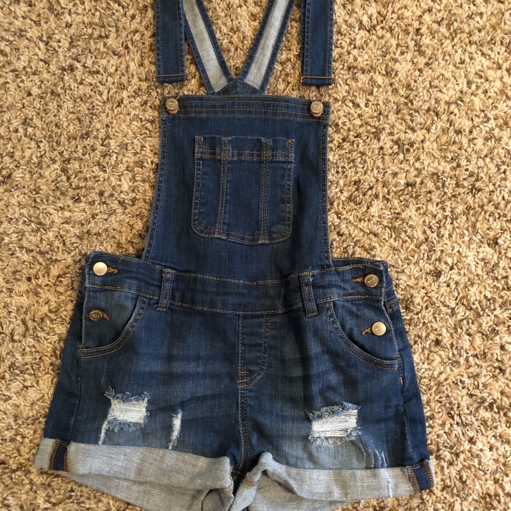 Denim Overall Shorts